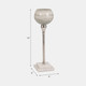 18220-01#Glass, 15" Votive Holder W Marble Stand, Sage/silv