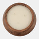 80267#6" 11 Oz Vanilla Wood Bowl Candle, Natural