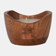 80268#6" 17 Oz Vanilla Curvy Wood Bowl Candle, Natural