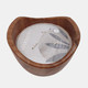 80268#6" 17 Oz Vanilla Curvy Wood Bowl Candle, Natural