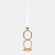 18190-01#Metal, 10" Double Stack Taper Candleholder, Gold