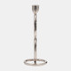 18190-02#Metal, 10" Double Stack Taper Candleholder, Silver