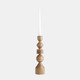 18193-02#Wood, 12" Stacking Shapes Taper Candleholder, Natu