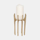 18207-02#Metal, 8" Candleholder With Spike Legs, Gold