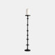 18208-01#Metal, 29" Abacus Floor Pillar Candleholder, Black