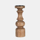 18217-02#Wood, 12" Traditional Pillar Candleholder, Natural