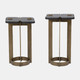 18223-01#Metal, S/2 22/24" Stone Top Side Tables, 2boxes