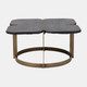 18223-02#Metal, 32x17  Stone Top Coffee Table, 2boxes