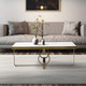 18224-03#Metal, 48x18 Marble Top Coffee Table, Kd 2boxes