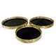 18225#Metal, S/3 16/19/21" Round Trays, Gold/black