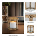 18226-01#Metal, 6" Hurricane W Glass, Gold