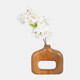 18239#Wood, 7" Open Cut-out Vase, Natural