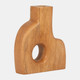 18240#Wood, 8" Circle Cut-out Vase, Natural