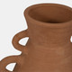 18252-01#Terracotta, 12" Vase With 4 Handles, Natural