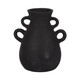 18252-02#Terracotta, 12" Vase With 4 Handles, Black
