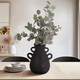 18252-02#Terracotta, 12" Vase With 4 Handles, Black
