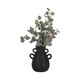 18252-02#Terracotta, 12" Vase With 4 Handles, Black