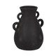 18252-02#Terracotta, 12" Vase With 4 Handles, Black