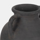 18254-01#Terracotta, 13" Vase With Handles, Black