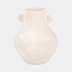 18256#Paper Mache, 10" Eared Vase, Ivory