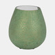18266-01#Glass, 8" Dipped Vase, Green