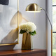 18268-01#Glass, 8" Luster Vase, Gold