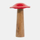 18275-03#Wood, 10" Toadstool Mushroom, Red