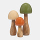 18276-01#Wood, 6" Coned Mushroom, Burnt Orange