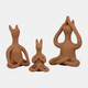 18289-01#Terracotta, 7" Namaste Yoga Bunny, Natural