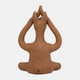 18289-03#Terracotta, 10" Salutation Yoga Bunny, Natural