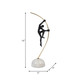 18299-01#Metal, 16" Gymnast On Pole, Black/gold