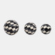 18282-02#Resin, S/3 4/5/6" Checkered Orbs, Multi