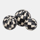 18282-02#Resin, S/3 4/5/6" Checkered Orbs, Multi