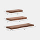 18320#S/3 Mango Wood Floating Shelves, Brown