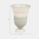 18271-01#Glass, 12" Vase On Marble Base, Sage/ivory Kd