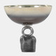 18272-02#Glass, 14" Bowl On Metal Base, Multi Kd