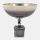 18272-02#Glass, 14" Bowl On Metal Base, Multi Kd