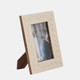 18338-01#Resin, 4x6 Woven Photo Frame, Ivory