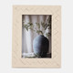 18338-02#Resin, 5x7 Woven Photo Frame, Ivory