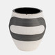 18378#Stoneware, 8" Noir Vase, Black/white