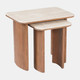 18382-02#S/2 19/21" Nested Travertine Side Tables, Kd/2bx