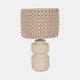 51270#23"ceramic Table Lamp With Macrame Shade