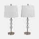 51277#S/2, Crystal 27" Table Lamps, Silver