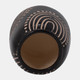 18412-02#Cer, 6" Tribal Arch Vase, Black/tan