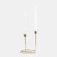 18189-03#Metal, 8" Double Swirl 2-taper Candleholder, Gold