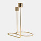 18189-03#Metal, 8" Double Swirl 2-taper Candleholder, Gold