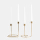 18189-03#Metal, 8" Double Swirl 2-taper Candleholder, Gold