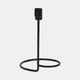 18189-04#Metal, 8" Swirly 2-taper Candleholder, Black
