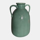 17056-04#Cer, 10"h Eared Vase, Dark Sage