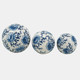 16551-21#Cer, S/3 Chinoiserie Lotus Orbs, 4/5/6" Blue/wht